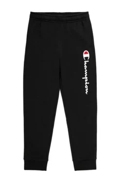 Calças De Ginástica Algodão Homem Champion Logo. Preto