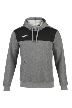Camisola Com Capuz Joma Winner Cizento Melange Preto