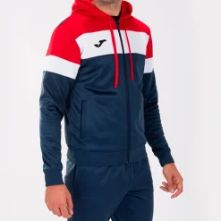 Casaco Com Capuz Joma Crew IV Azul Marinho Vermelho