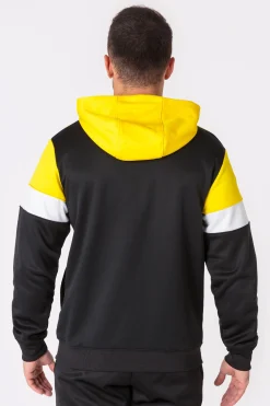 Casaco Com Capuz Joma Crew IV Preto Amarelo