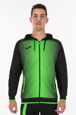 Casaco Com Capuz Joma Supernova Preto Verde Fluorescente