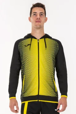 Casaco Com Capuz Joma Supernova Preto Amarelo