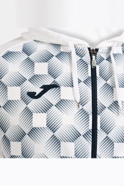 Casaco Com Capuz Joma Supernova III Branco Azul Marinho