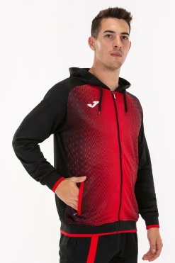 Casaco Com Capuz Joma Supernova Preto Vermelho