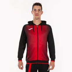 Casaco Com Capuz Joma Supernova Preto Vermelho