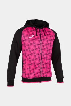 Casaco Com Capuz Joma Supernova III Preto Rosa Fluorescente