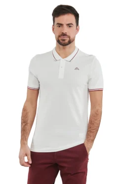 Kappa Polo Hombre Ezio Blanco/rojo. 351683w