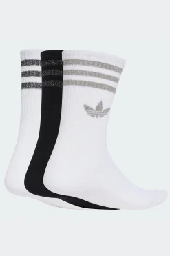 Meias De Cano Médio Com Glitter 3 Riscas 3 Pares adidas