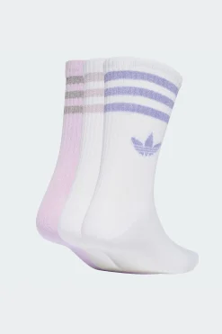 Meias De Cano Médio Com Glitter 3 Riscas 3 Pares adidas