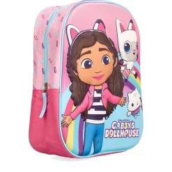 Mochila Infantil Gabby's Dollhouse - Cor Rosa - Fechamento Com Zíper