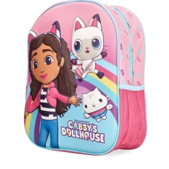 Mochila Infantil Gabby's Dollhouse - Cor Rosa - Fechamento Com Zíper