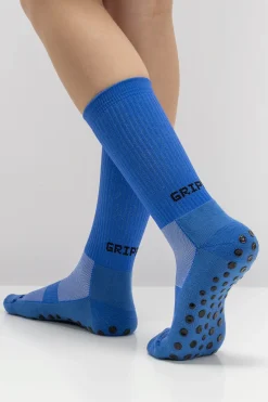 Pack 2 Pares Meias Futebol Grip Pro Antiderrapantes Azul