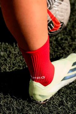 Pack 2 Pares Meias Futebol Grip Pro Antiderrapantes Vermelho