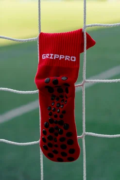 Pack 2 Pares Meias Futebol Grip Pro Antiderrapantes Vermelho