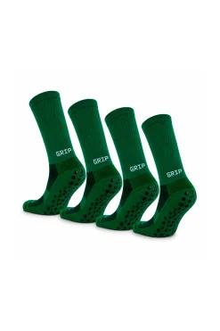 Pack 2 Pares Meias Futebol Grip Pro Antiderrapantes Verde