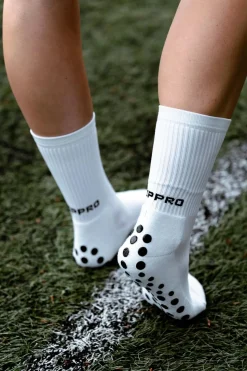 Pack 2 Pares Meias Futebol Grip Pro Antiderrapantes Branco