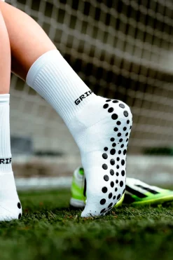 Pack 2 Pares Meias Futebol Grip Pro Antiderrapantes Branco
