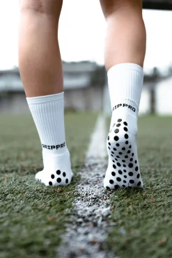 Pack 2 Pares Meias Futebol Grip Pro Antiderrapantes Branco