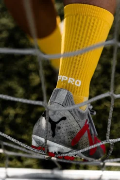 Pack 2 Pares Meias Futebol Grip Pro Antiderrapantes Amarelo