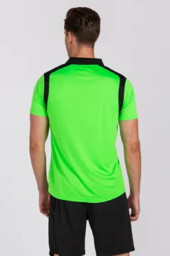 Pólo M/c Joma Championship V Verde Fluorescente Preto