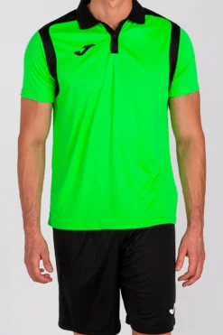 Pólo M/c Joma Championship V Verde Fluorescente Preto