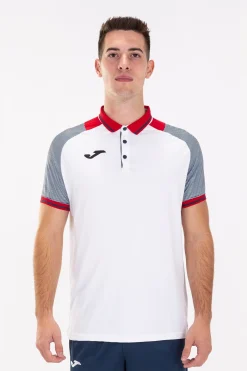 Pólo M/c Joma Essential II Branco Azul Marinho