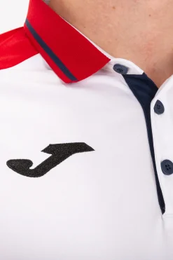 Pólo M/c Joma Essential II Branco Azul Marinho