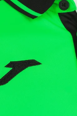 Pólo M/c Joma Essential II Verde Fluorescente Preto