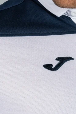 Pólo M/c Joma Hobby II Branco Azul Marinho