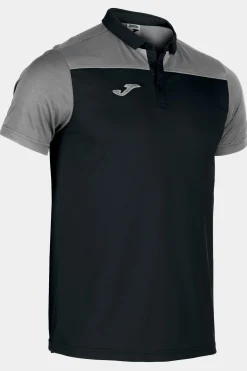 Pólo M/c Joma Hobby II Preto Cinzento