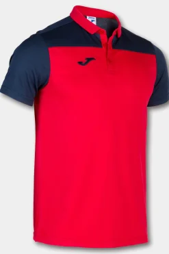 Pólo M/c Joma Hobby II Vermelho Azul Marinho