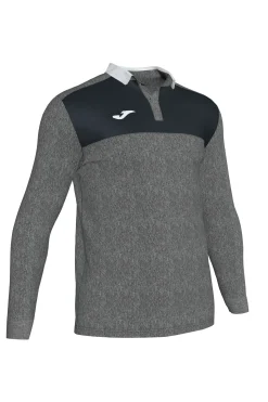 Polo De Manga Comprida Joma Winner II Cizento Melange Preto