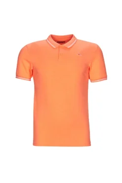 Polo De Manga Curta Homem Kappa Logo Ezio Slim. Laranja