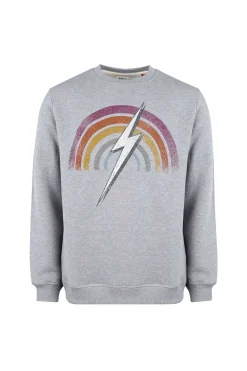 Sweatshirt Lightning Bolt Rainbow Crew