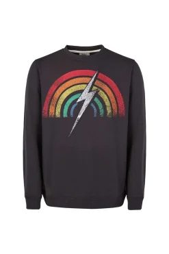 Sweatshirt Lightning Bolt Rainbow Crew
